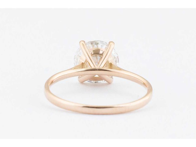 14 karaat rosegouden ring met 1,51 crt diamant - afbeelding 2 van  2