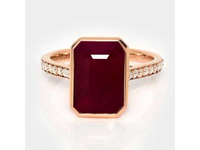 14 karaat roségouden ring met 6,23 crt. diamant - afbeelding 6 van  8