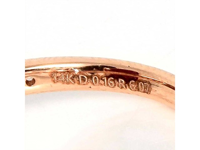 14 karaat roségouden ring met 6,23 crt. diamant - afbeelding 3 van  8