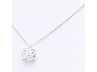 14 karaat wit gouden ketting met 3,00 crt diamant - afbeelding 7 van  9