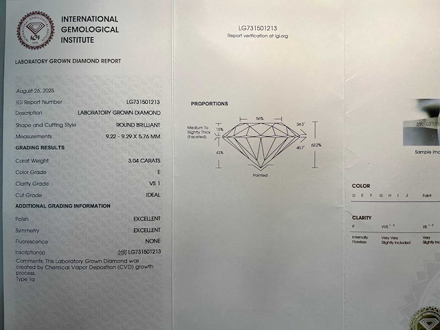 14 karaat wit gouden ketting met 3,04 crt diamant - afbeelding 2 van  6
