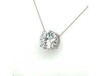 14 karaat wit gouden ketting met 3,04 crt diamant - afbeelding 3 van  6