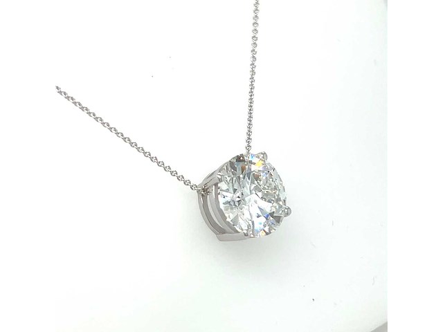 14 karaat wit gouden ketting met 3,04 crt diamant - afbeelding 4 van  6