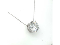 14 karaat wit gouden ketting met 3,04 crt diamant - afbeelding 4 van  6
