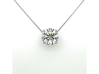 14 karaat wit gouden ketting met 3,04 crt diamant - afbeelding 5 van  6