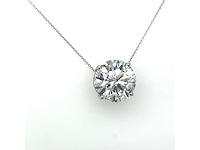 14 karaat wit gouden ketting met 4,10 crt diamant - afbeelding 4 van  7