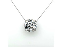 14 karaat wit gouden ketting met 4,10 crt diamant - afbeelding 5 van  7