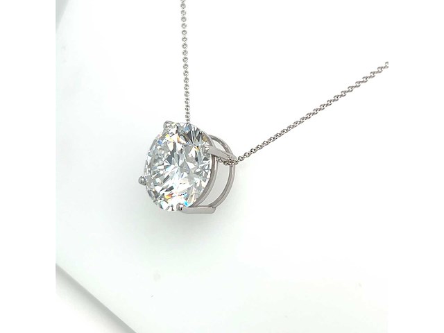 14 karaat wit gouden ketting met 4,10 crt diamant - afbeelding 6 van  7