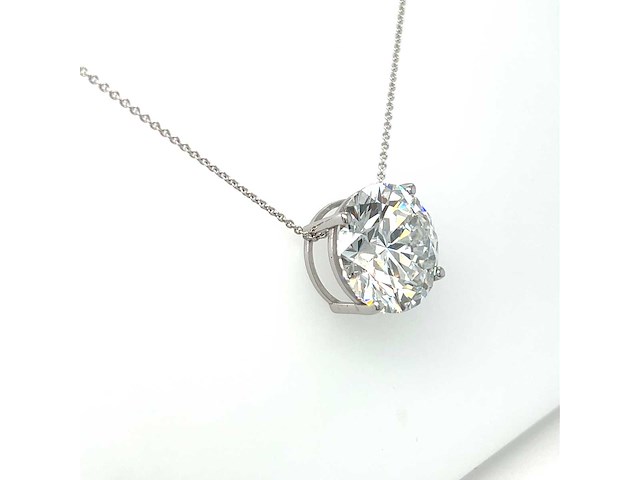 14 karaat wit gouden ketting met 4,10 crt diamant - afbeelding 7 van  7