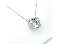 14 karaat wit gouden ketting met 4,10 crt diamant - afbeelding 7 van  7