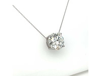 14 karaat wit gouden ketting met 5,00 crt diamant - afbeelding 11 van  11