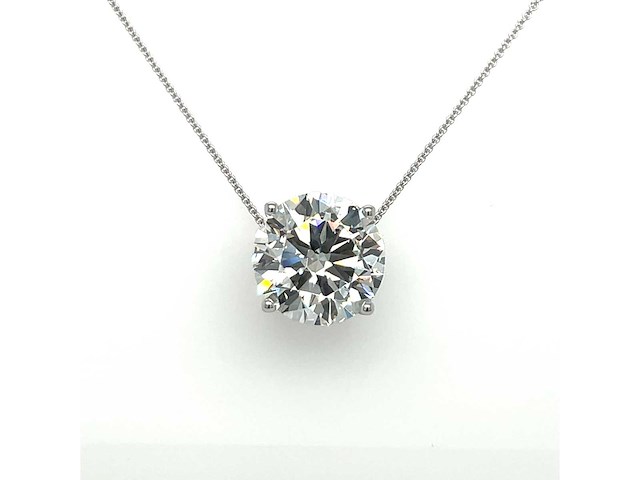 14 karaat wit gouden ketting met 5,00 crt diamant - afbeelding 1 van  11