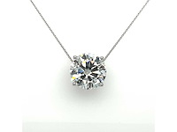 14 karaat wit gouden ketting met 5,00 crt diamant