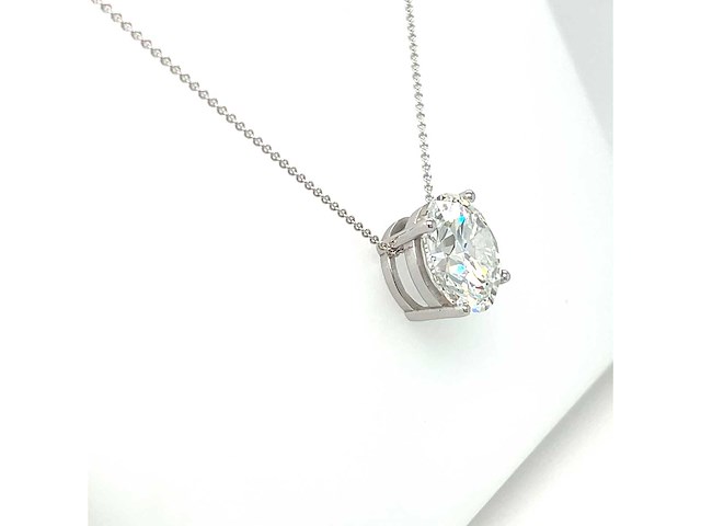 14 karaat wit gouden ketting met 5,03 crt diamant - afbeelding 2 van  11