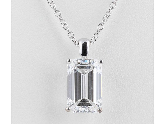 14 karaat wit gouden ketting met 5,03 crt diamant - afbeelding 1 van  6