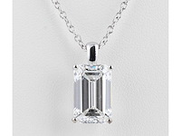 14 karaat wit gouden ketting met 5,03 crt diamant