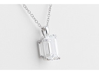 14 karaat wit gouden ketting met 5,03 crt diamant - afbeelding 3 van  6