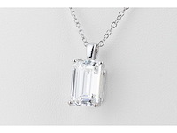 14 karaat wit gouden ketting met 5,03 crt diamant - afbeelding 4 van  6