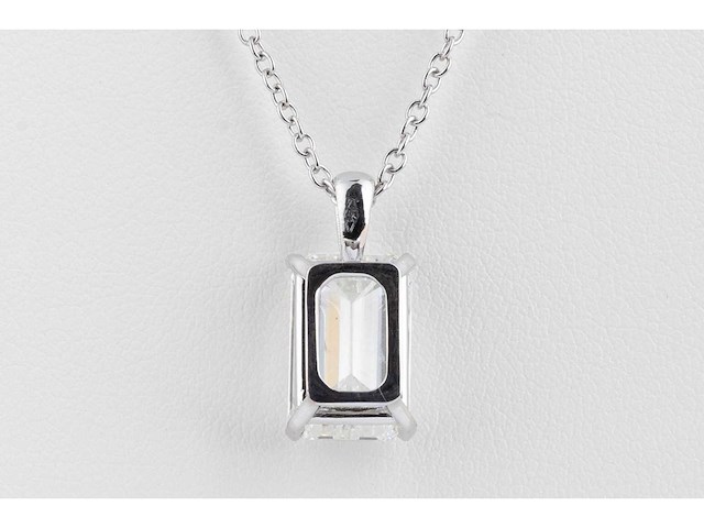 14 karaat wit gouden ketting met 5,03 crt diamant - afbeelding 5 van  6