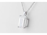 14 karaat wit gouden ketting met 5,03 crt diamant - afbeelding 6 van  6