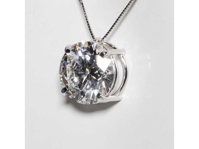14 karaat wit gouden ketting met 5,09 crt diamant - afbeelding 1 van  7