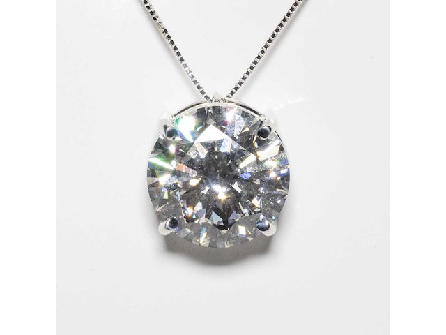 14 karaat wit gouden ketting met 5,09 crt diamant - afbeelding 4 van  7