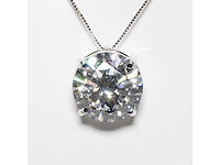 14 karaat wit gouden ketting met 5,09 crt diamant - afbeelding 4 van  7
