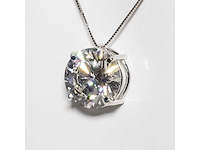 14 karaat wit gouden ketting met 5,09 crt diamant - afbeelding 5 van  7