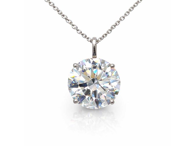14 karaat wit gouden ketting met 5,09 crt diamant - afbeelding 1 van  6