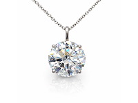 14 karaat wit gouden ketting met 5,09 crt diamant - afbeelding 1 van  6