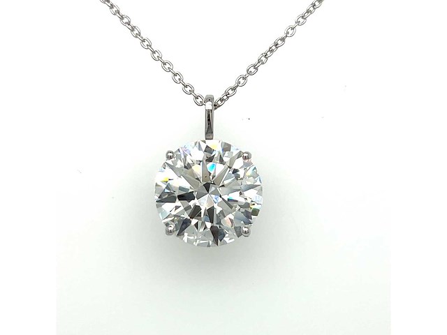 14 karaat wit gouden ketting met 5,09 crt diamant - afbeelding 3 van  6