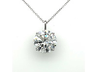 14 karaat wit gouden ketting met 5,09 crt diamant - afbeelding 3 van  6