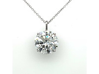 14 karaat wit gouden ketting met 5,09 crt diamant - afbeelding 4 van  6