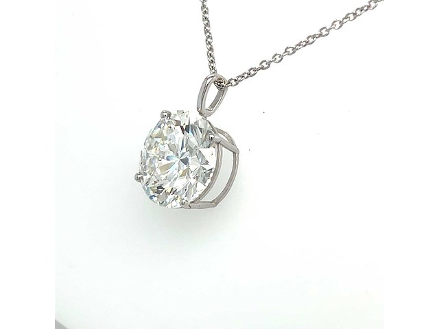 14 karaat wit gouden ketting met 5,09 crt diamant - afbeelding 5 van  6