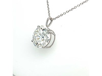 14 karaat wit gouden ketting met 5,09 crt diamant - afbeelding 5 van  6