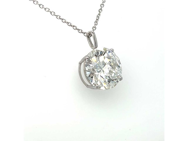 14 karaat wit gouden ketting met 5,09 crt diamant - afbeelding 6 van  6