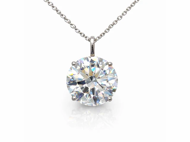 14 karaat wit gouden ketting met 5,09 crt diamant - afbeelding 1 van  7