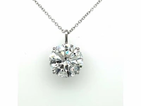 14 karaat wit gouden ketting met 5,09 crt diamant - afbeelding 5 van  7