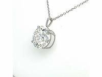 14 karaat wit gouden ketting met 5,09 crt diamant - afbeelding 6 van  7
