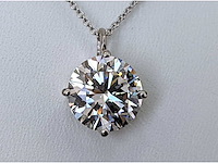 14 karaat wit gouden ketting met 5,40 crt diamant