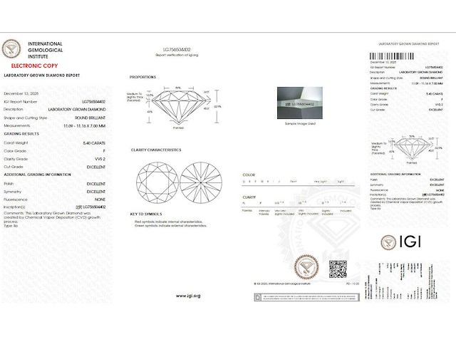 14 karaat wit gouden ketting met 5,40 crt diamant - afbeelding 2 van  7