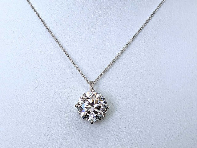 14 karaat wit gouden ketting met 5,40 crt diamant - afbeelding 3 van  7