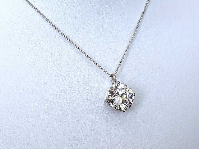 14 karaat wit gouden ketting met 5,40 crt diamant - afbeelding 4 van  7