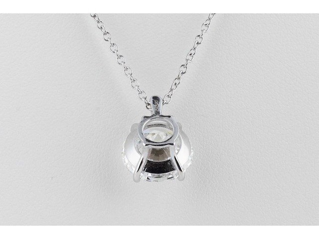 14 karaat wit gouden ketting met 7,03 crt diamant - afbeelding 5 van  6