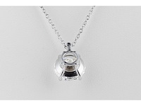 14 karaat wit gouden ketting met 7,03 crt diamant - afbeelding 5 van  6