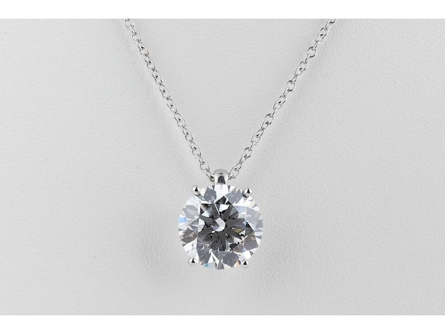 14 karaat wit gouden ketting met 7,03 crt diamant - afbeelding 6 van  6