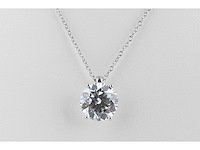 14 karaat wit gouden ketting met 7,03 crt diamant - afbeelding 6 van  6