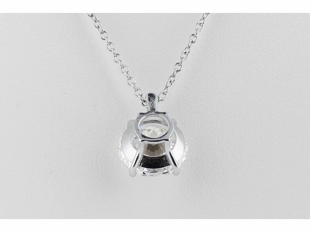 14 karaat wit gouden ketting met 7,03 crt diamant - afbeelding 5 van  6