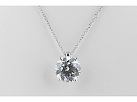 14 karaat wit gouden ketting met 7,03 crt diamant - afbeelding 6 van  6