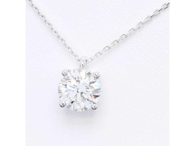 14 karaat wit gouden ketting met 8,00 crt diamant - afbeelding 3 van  6